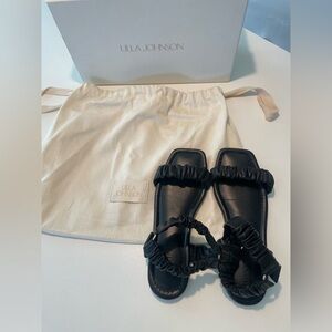 Ulla Johnson Isabella Ruched Flat Sandal Sz 38 1/2